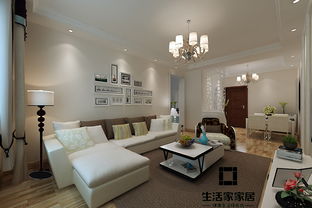 济南蓝石大溪地简约风格二居室家庭装修设计案例